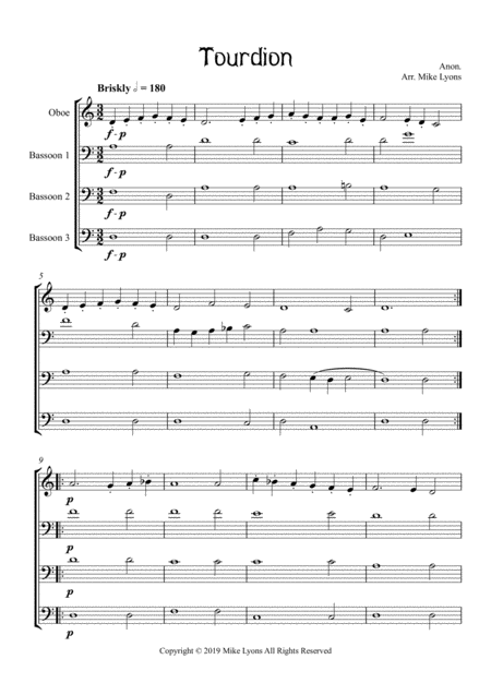 Double Reed Quartet Tourdion Page 2