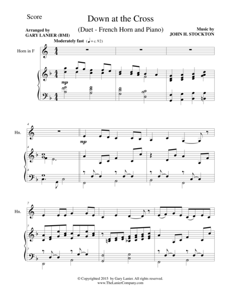 Down At The Cross Duet French Horn And Piano Score And Parts Page 2