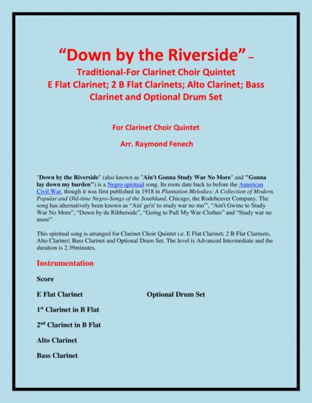 Down By The Riverside Woodwind Quintet Clarinet Choir Quintet E Flat Clarinet 2 B Flat Clarinets Alto Clarinet Bass Clarinet And Optional Drum Set Cha Page 2