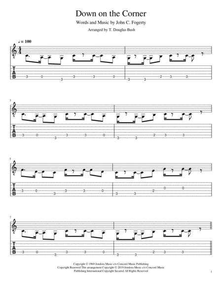 Down On The Corner Arranged For Fingerstyle Guitar Page 2