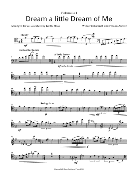 Dream A Little Dream Of Me For Violoncello Sextet Page 2