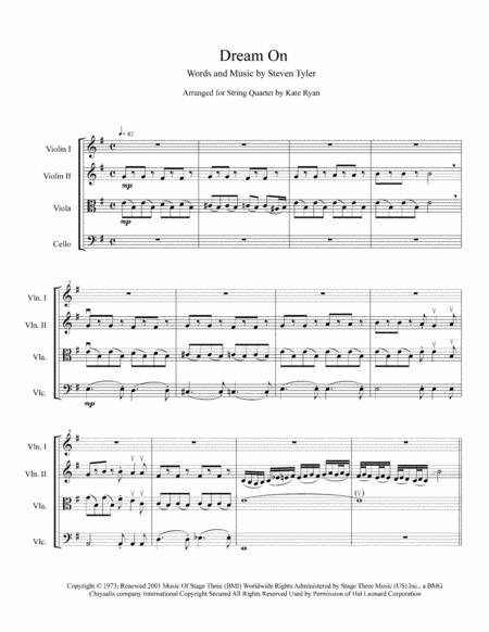 Dream On String Quartet Page 2