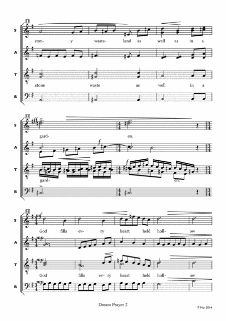 Dream Prayer 4 Anthem Or Song For Acappella Ssaattbb Page 2