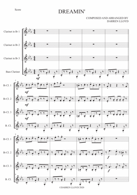 Dreamin Clarinet Quartet Page 2