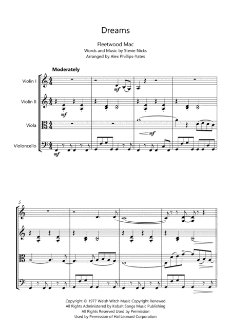 Dreams By Fleetwood Mac String Quartet Page 2