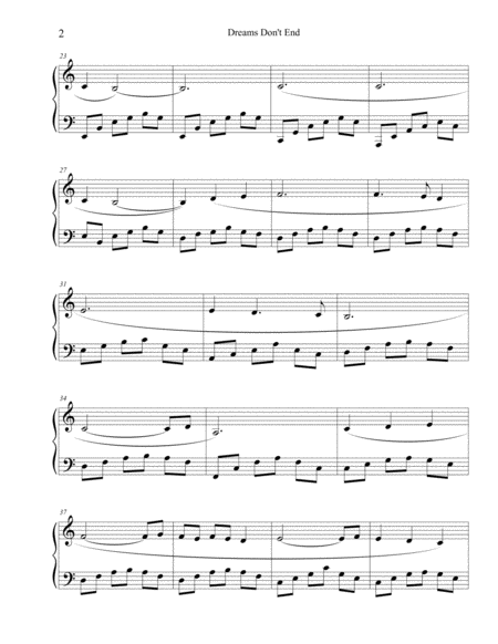 Dreams Dont End For Piano Solo Page 2