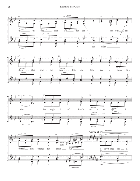 Drink To Me Only Choral Pricing Page 2