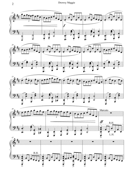 Drowsy Maggie Advanced Piano Solo Page 2