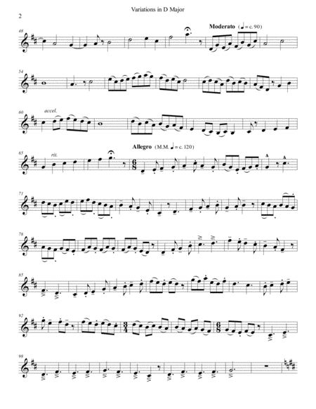 Duet In D Major Bass Clarinet Part Page 2