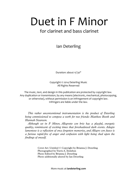 Duet In F Minor For Clarinet And Bass Clarinet Page 2