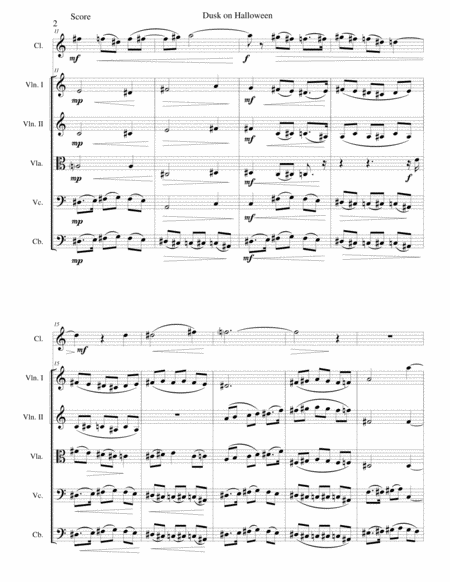 Dusk On Halloween For B Flat Clarinet And String Orchestra Page 2