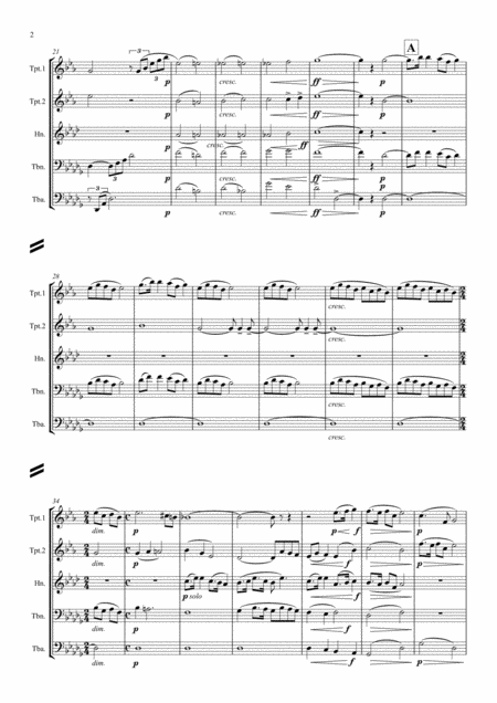 Dvorak Mvt Ii Largo Extract From Symphony No 9 New World Op 95 Horn Feature Brass Quintet Page 2