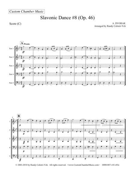 Dvorak Slavonic Dance 8 String Quintet Page 2