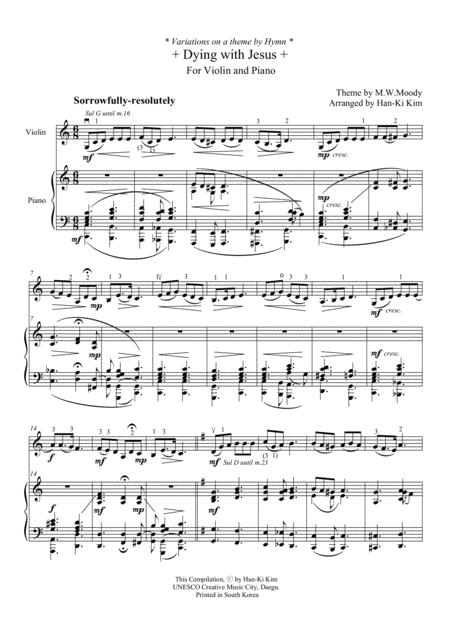 Dying With Jesus For Violin And Piano Page 2