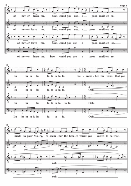 Early One Morning A Cappella Page 2