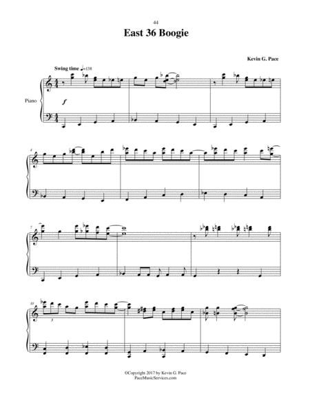 East 36 Boogie Original Piano Solo Page 2