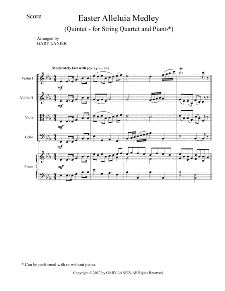 Easter Alleluia Medley Quintet String Quartet And Piano With Score Parts Page 2