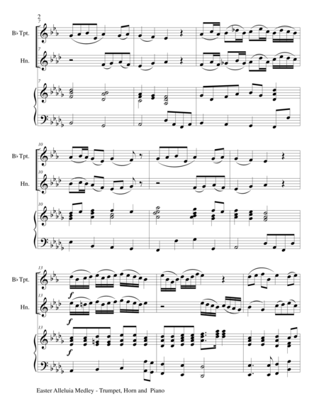 Easter Alleluia Medley Trio Bb Trumpet F Horn Piano Score And Parts Page 2