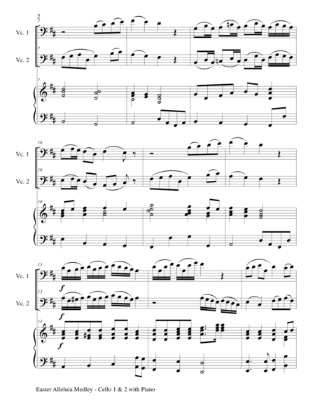 Easter Alleluia Medley Trio Cello 1 2 With Piano Score And Parts Page 2