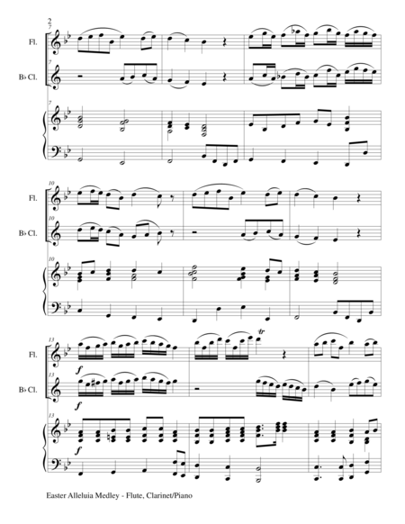 Easter Alleluia Medley Trio Flute Bb Clarinet Piano Score And Parts Page 2