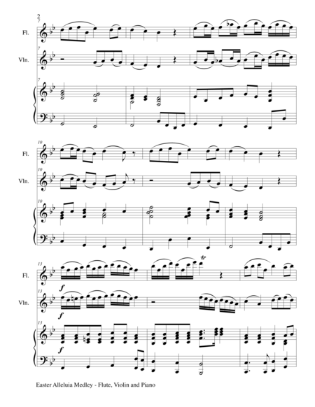 Easter Alleluia Medley Trio Flute Violin Piano Score And Parts Page 2