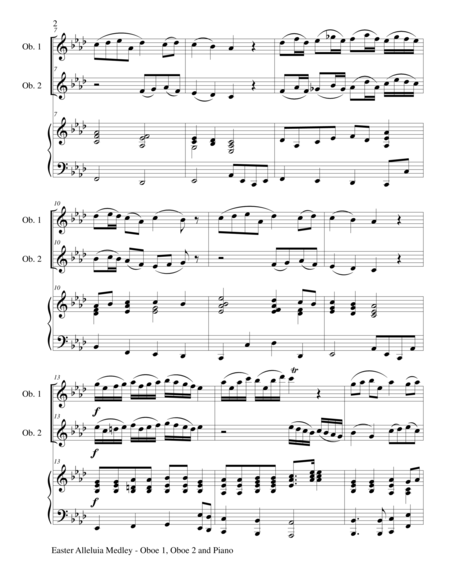 Easter Alleluia Medley Trio Oboe 1 Oboe2 Piano Score And Parts Page 2