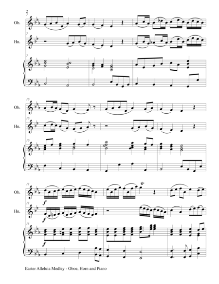 Easter Alleluia Medley Trio Oboe F Horn Piano Score And Parts Page 2