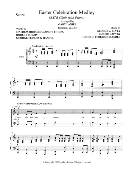 Easter Celebration Medley For Satb Choir With Piano Choir Part Included Page 2