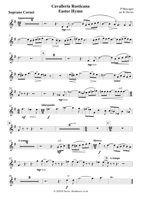 Easter Hymn From Cavalleria Rusticana For Soprano Cornet Soloist Page 2