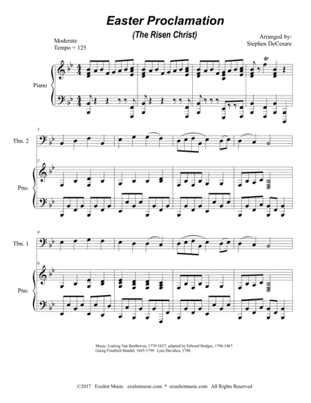 Easter Proclamation The Risen Christ Trombone Duet Page 2