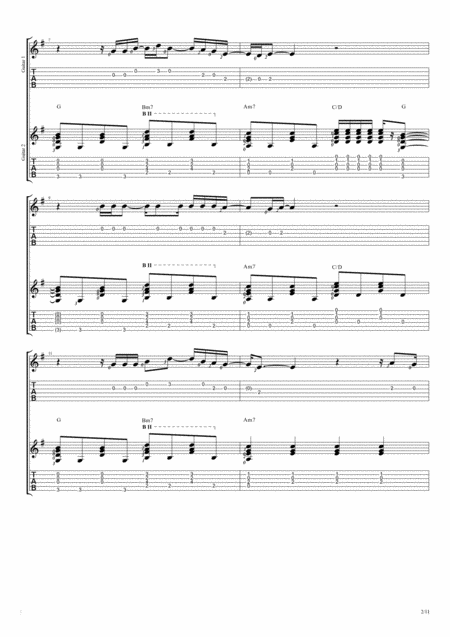 Easy Fingerstyle Guitar Duet Page 2