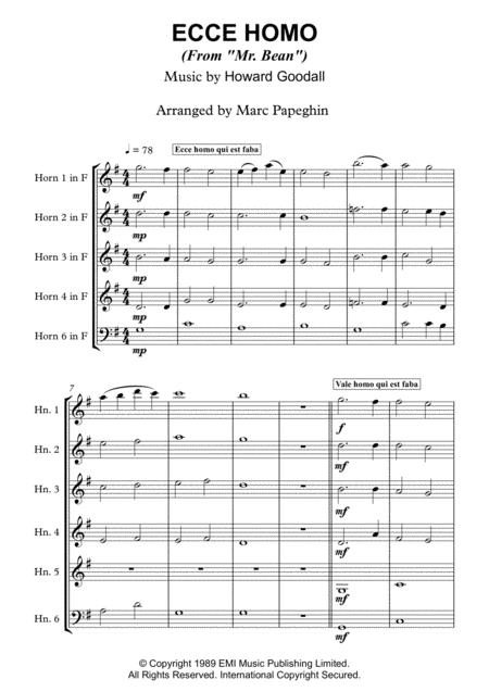 Ecce Homo From Mr Bean French Horn Sextet Page 2