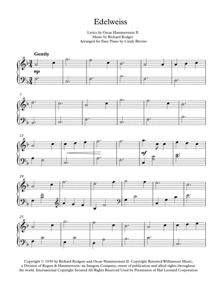 Edelweiss An Easy Piano Solo Arrangement Page 2