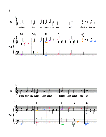 Edelweiss Easy Piano Musicolor Notation Phase 6 Page 2