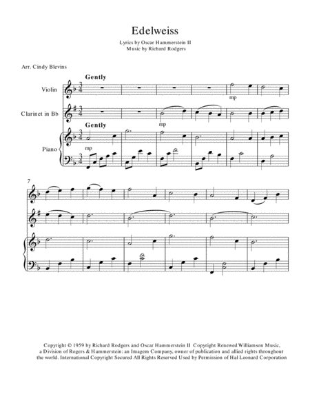 Edelweiss For Piano Clarinet And Violin Page 2