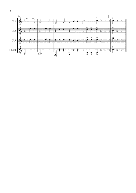 Edelweiss From The Sound Of Music For Clarinet Quartet Page 2