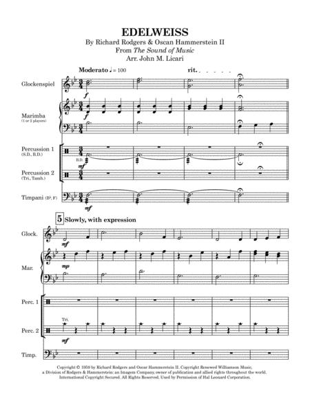 Edelweiss Rodgers Hammerstein Percussion Ensemble Page 2