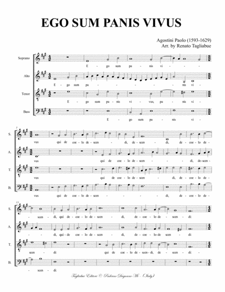 Ego Sum Panis Vivus P Agostini For Satb Choir Page 2