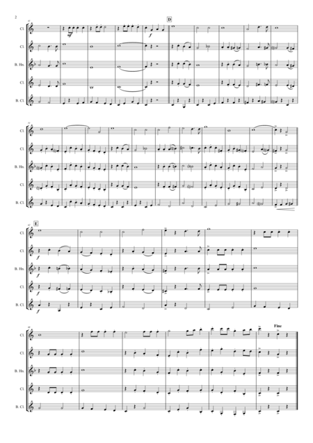 Ein Prosit German Folk Song Oktoberfest Clarinet Quartet Page 2