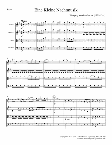 Eine Kleine Nachtmusic First Movement For String Orchestra Page 2