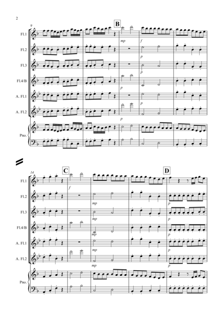 Eine Kleine Nachtmusik 1st Movement For Flute Quartet Page 2