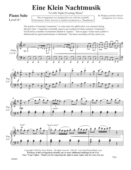 Eine Kleine Nachtmusik 3 For 1 Piano Arrangements Classical Page 2