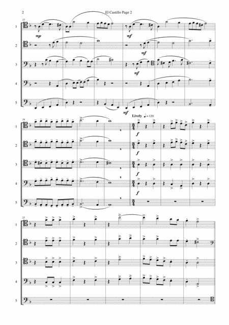 El Castillo For Cello Ensemble 5 Parts Page 2