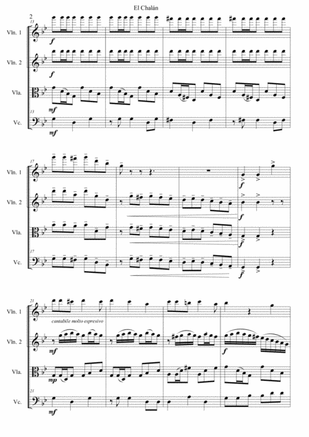 El Chaln Marinera Nortea Op 11 For Strings Quartet Page 2