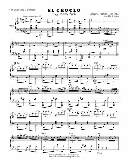 El Choclo Tango For Piano Solo Page 2