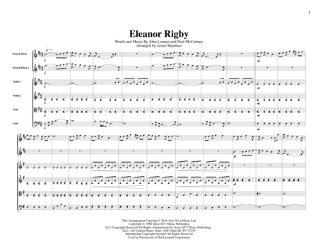 Eleanor Rigby Strings Orchestra And Horns Page 2