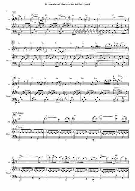 Elegie Elegy Miniatura Miniature Aranjament Pentru Duet Flaut Pian In Si Minor Arrangement For Flute Piano Duo In Bm Page 2