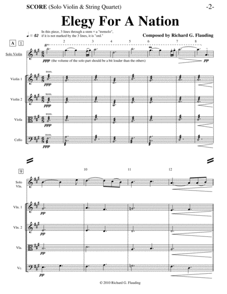 Elegy For A Nation Solo Violin String Quartet Page 2