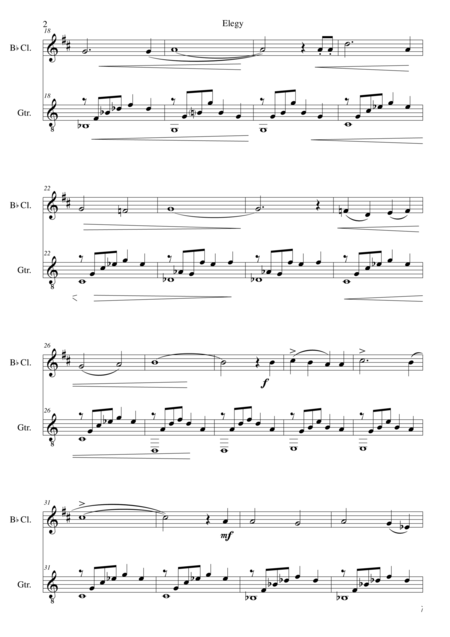 Elegy For Clarinet And Guitar Page 2