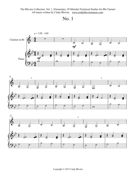 Elementary Clarinet Study 1 From The Blevins Collection Melodic Technical Studies For Bb Clarinet Page 2